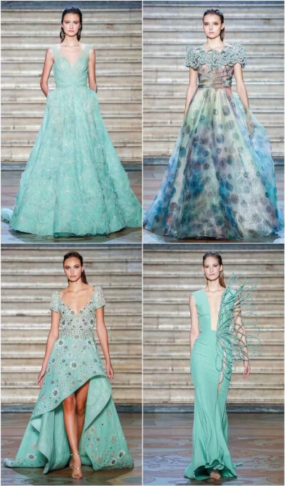 Tony Ward ss 2020 Couture 绸缎薄纱，重工刺绣 奢华仙裙色系也好舒服 ​​​