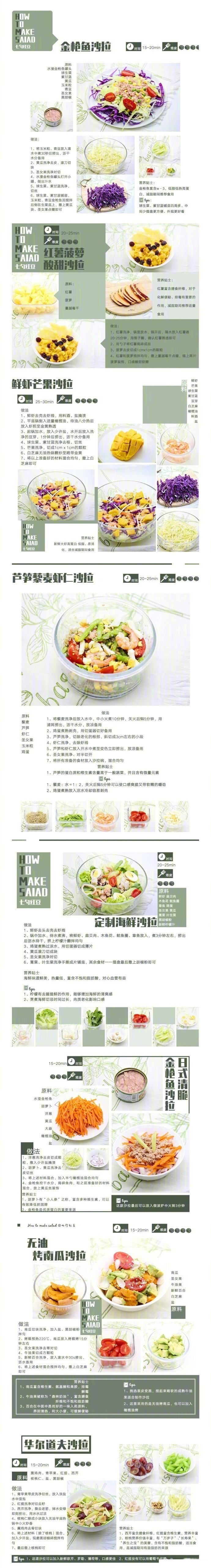 50款瘦身沙拉+10款低卡减脂零负担沙拉酱 不用谢我 直接马住慢慢吃