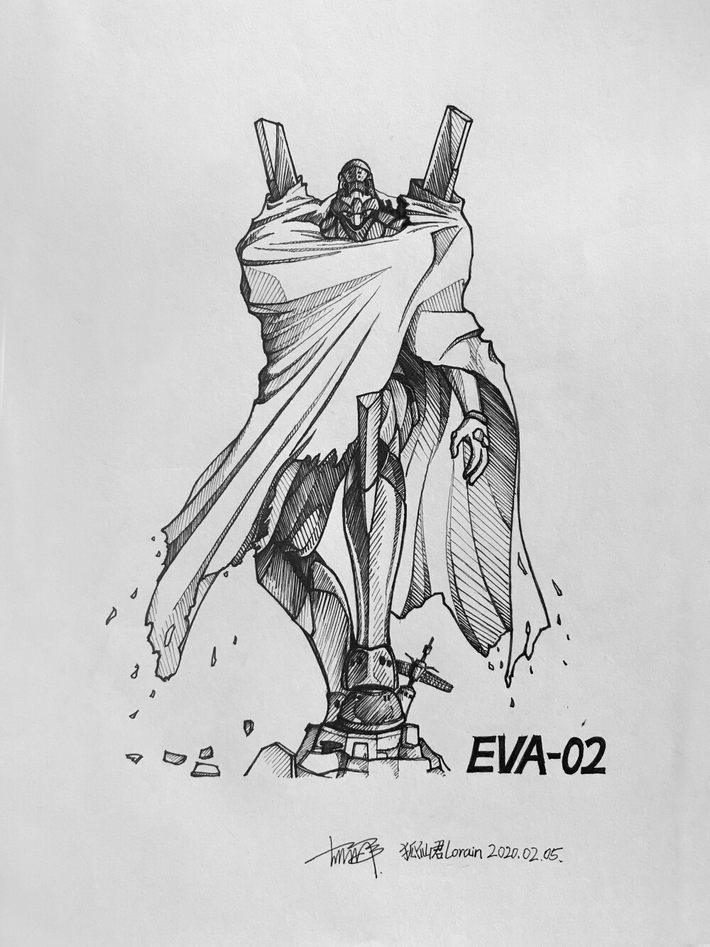 EVA 新世纪福音战士 EVA二号机 线稿 手绘 插画
狐仙君Lorain