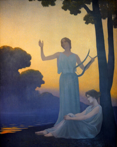 阿方斯·奥斯伯特（Alphonse Osbert 1857-1939）《黄昏的歌》1906，藏南希美术馆（Musée des beaux-arts de Nancy） ​​​