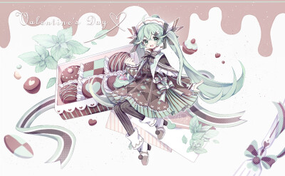 初音未来 バレンタインのミントチョコ 画师：西名◇にしな （p id=3500194）id=79467538