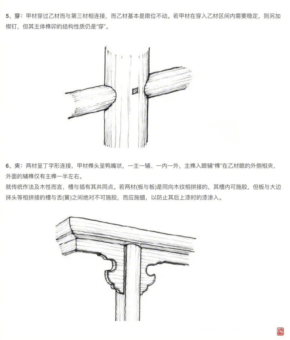 古人的智慧，榫卯《二十四性》
直、槽、穿、栽、扣、契;
带、位、挂、销、抹、格；
斜、插、夹、闷、卡、互;
靠、交、抱、锁、斗、结。