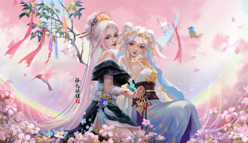 古风美人 画师银色骐骥