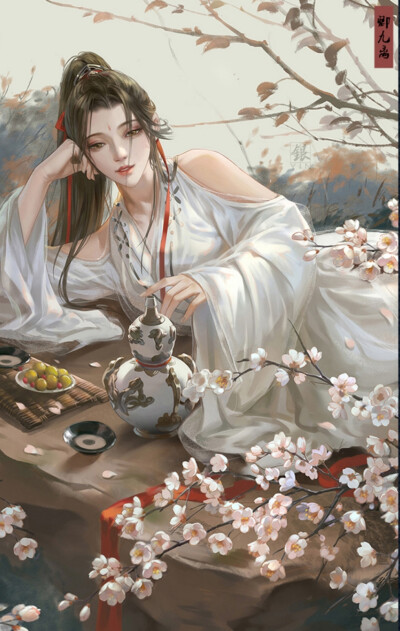 古风美人 画师银色骐骥