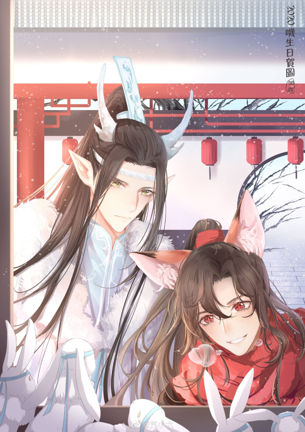 魔道祖师 魏无羡 蓝忘机 艿小六/绘
来源：微博