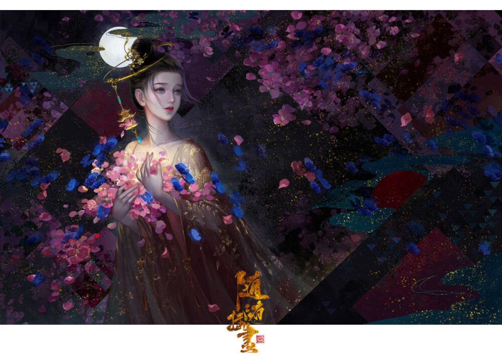 ☾古风
“芙蓉不及美人妆，水殿风来珠翠香”
cr. 养猫画画的随随