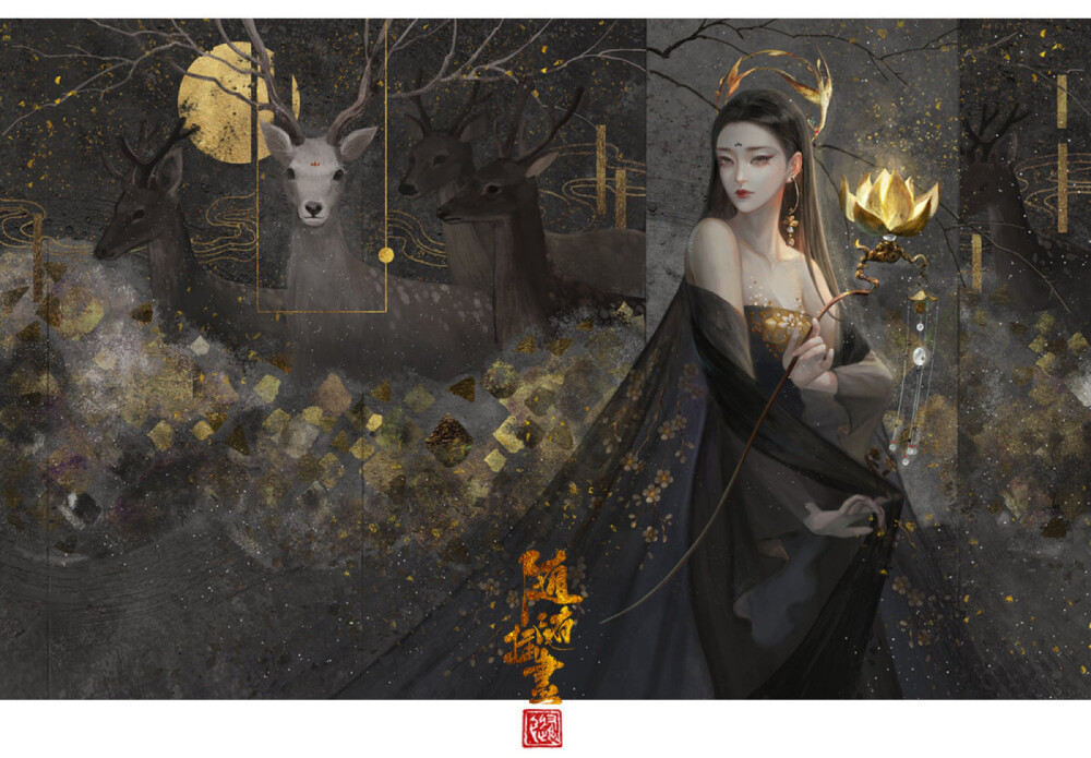 ☾古风
“芙蓉不及美人妆，水殿风来珠翠香”
cr. 养猫画画的随随