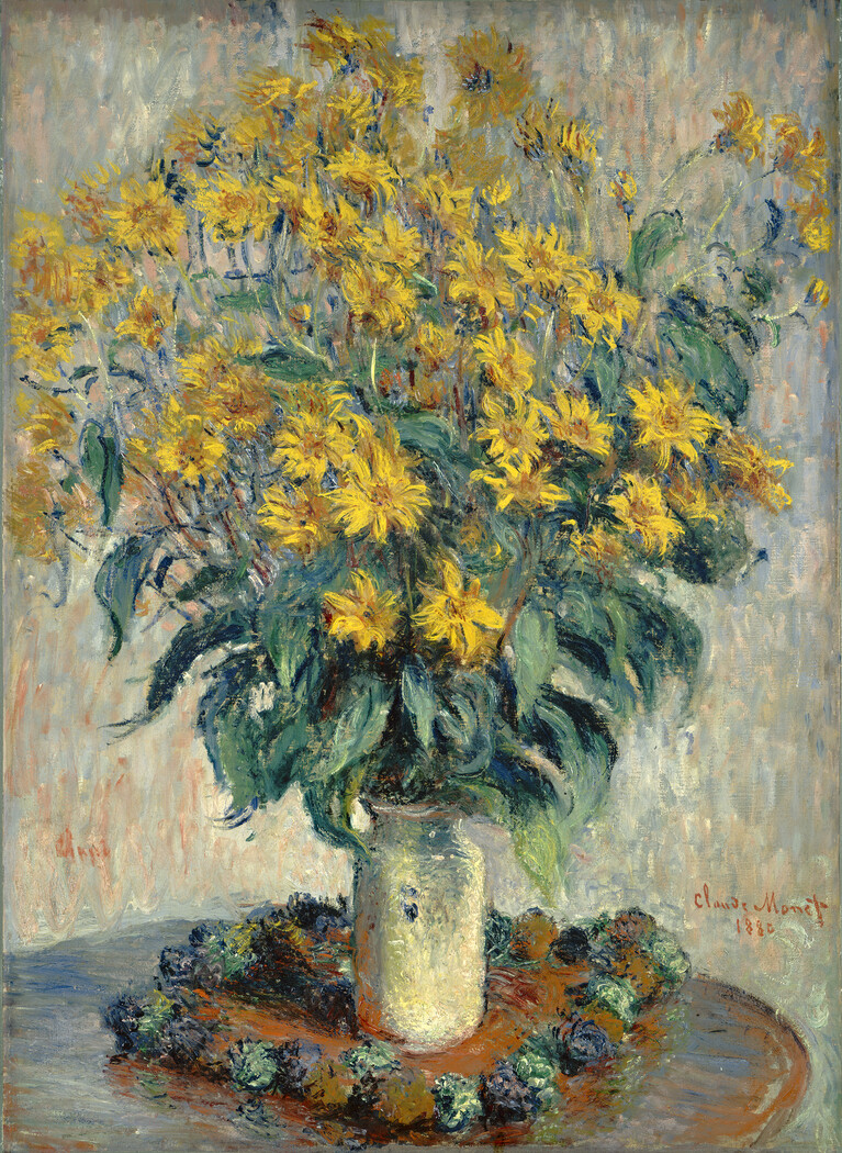 名画手机壁纸jerusalem artichoke flowers
-claude monet-1880