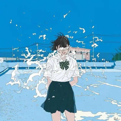 蓝色清新女生头像