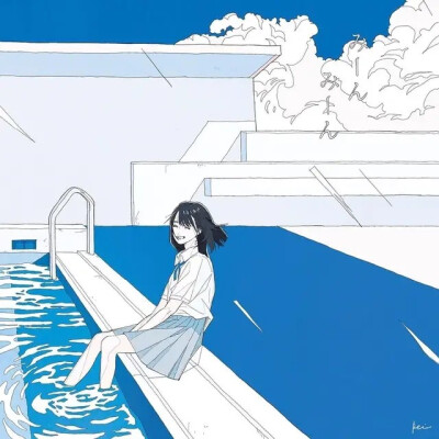 蓝色清新女生头像