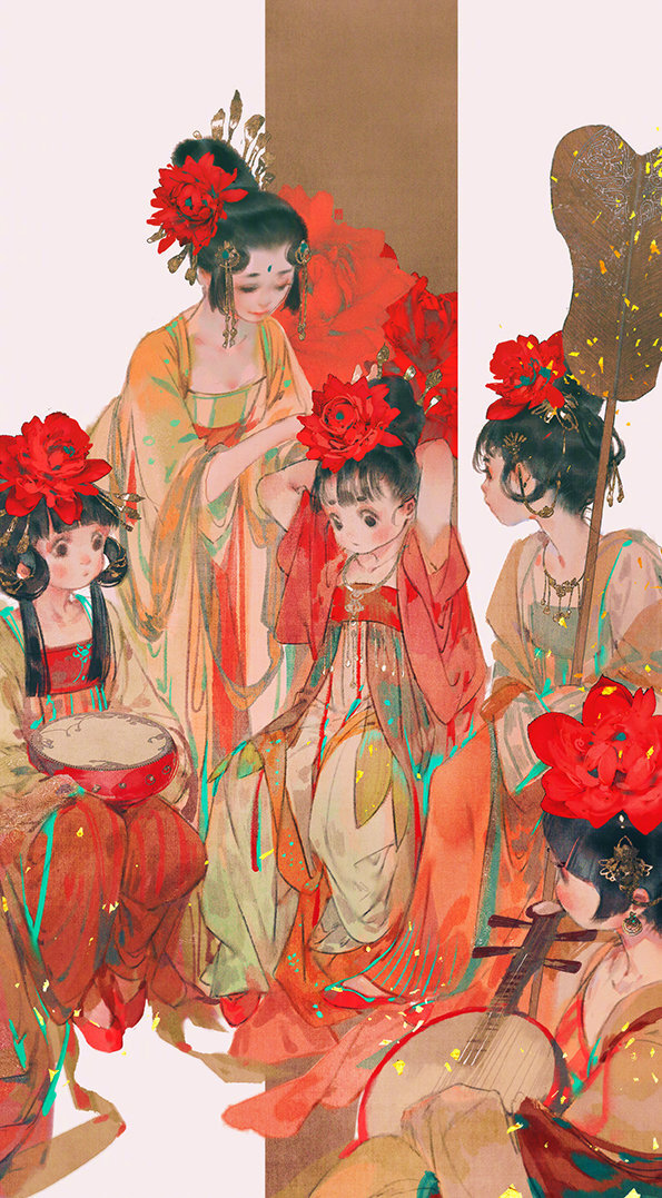 神级古风古典美女插画壁纸
微博：伊吹鸡腿子