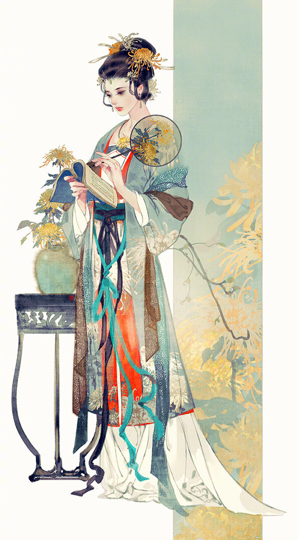 神级古风古典美女插画壁纸
微博：伊吹鸡腿子