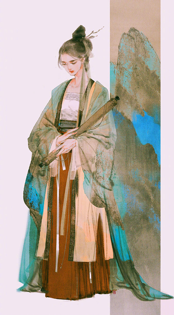 神级古风古典美女插画壁纸
微博：伊吹鸡腿子