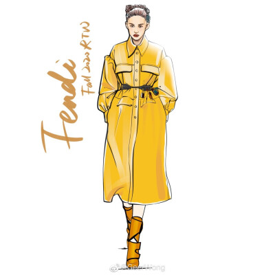 [cp]#GeerWong[超话]##hg时装插画[超话]#
Fendi Fall 2020 RTW@FENDI
Silvia Venturini以薄纱和皮质面料诠释出刚柔并济的女性魅力，延续了Karl Lagerfeld对于品牌独立精神的奇妙匠心。 ​​​[/cp]