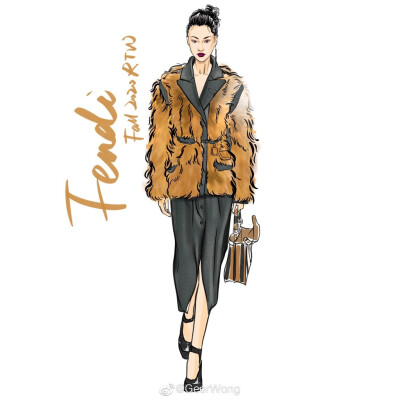 [cp]#GeerWong[超话]##hg时装插画[超话]#
Fendi Fall 2020 RTW@FENDI
Silvia Venturini以薄纱和皮质面料诠释出刚柔并济的女性魅力，延续了Karl Lagerfeld对于品牌独立精神的奇妙匠心。 ​​​[/cp]