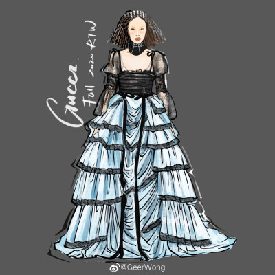 [cp]#GeerWong[超话]##hg时装插画[超话]#
GUCCI Fall 2020 RTW@GUCCI
复古洛丽塔 童年音乐盒
Alessandro Michele带大家重回神秘的维多利亚，探秘奇幻之旅
the fashion illustration by@GeerWong ​[/cp]