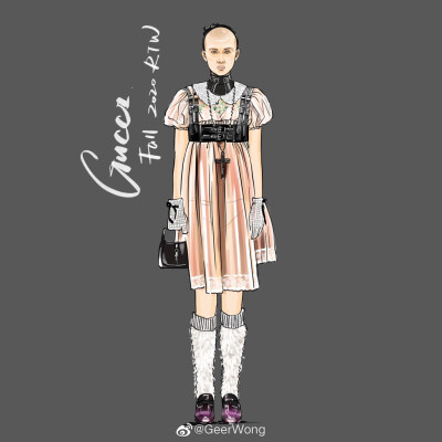 [cp]#GeerWong[超话]##hg时装插画[超话]#
GUCCI Fall 2020 RTW@GUCCI
复古洛丽塔 童年音乐盒
Alessandro Michele带大家重回神秘的维多利亚，探秘奇幻之旅
the fashion illustration by@GeerWong ​[/cp]