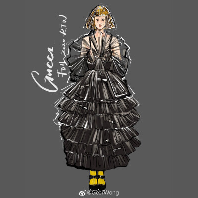 [cp]#GeerWong[超话]##hg时装插画[超话]#
GUCCI Fall 2020 RTW@GUCCI
复古洛丽塔 童年音乐盒
Alessandro Michele带大家重回神秘的维多利亚，探秘奇幻之旅
the fashion illustration by@GeerWong ​[/cp]