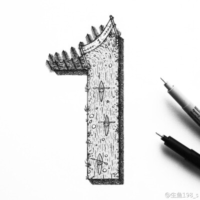 数字针管笔插画