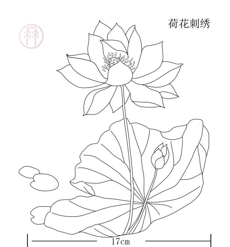 刺绣图样白描图片