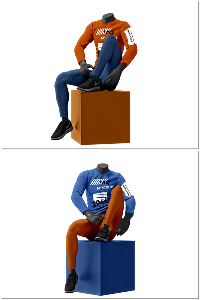 男士运动服装衣服人体模型模特道具展示样机海报设计psd模板素材
