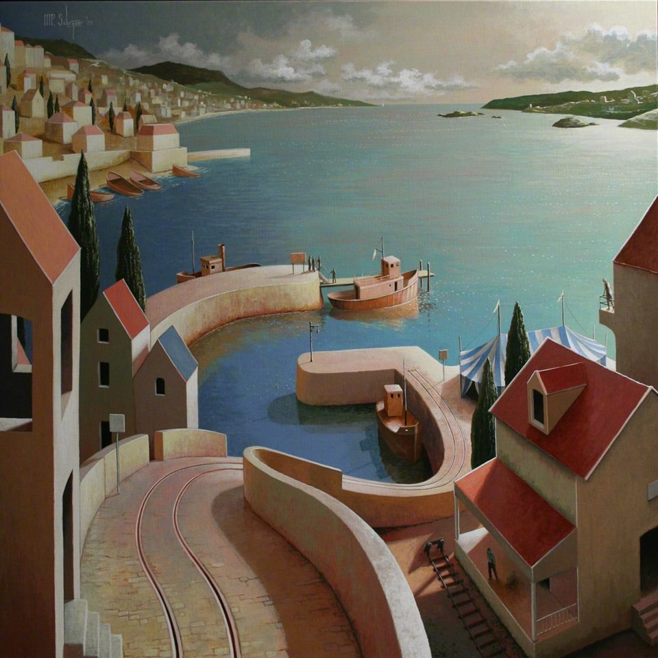 荷兰超现实主义画家 michiel schrijver 绘画作品 www.