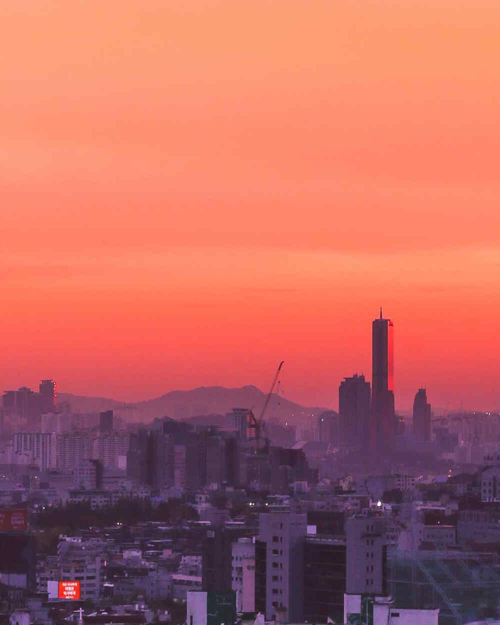 夜景/夕阳/紫色天空/城市/白云/玫瑰/静谧/晚安月亮/手控/背景图