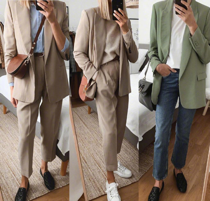 图源微博，通勤休闲穿搭