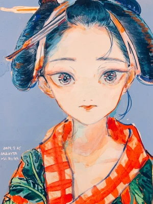 巻田はるか　巻田遥　原画 makita haruka 巻田はるか unique 原画 一点もの makita haruka - メルカリ