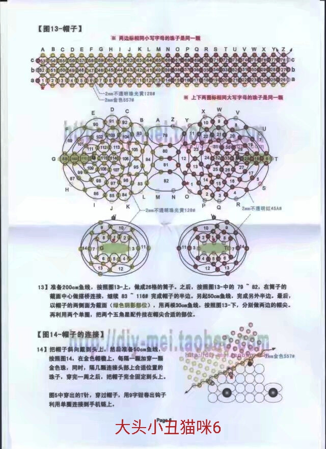 大头小丑猫咪走线图