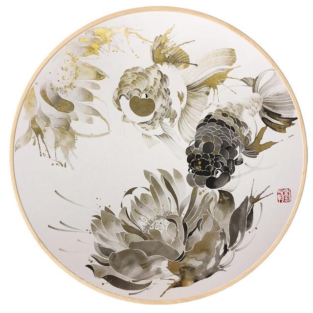 《相逢碧波间》 40X40cm 2018年
刘畅，1985年，北京人。职业画家。现为北京石齐画院特聘画家。