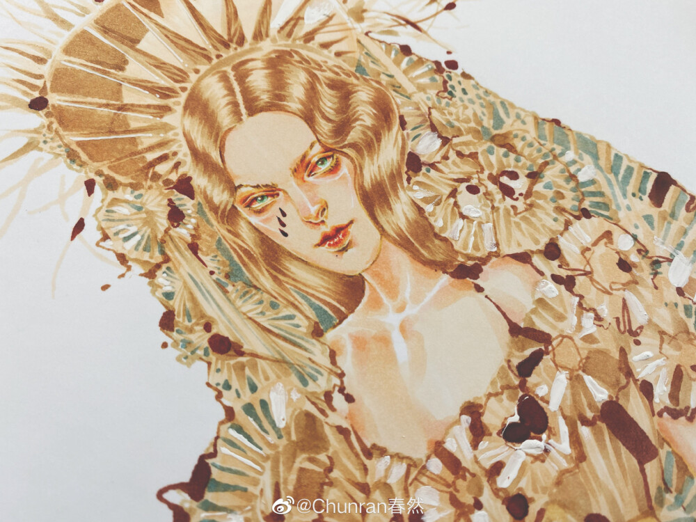 服装设计，时尚插画 @Chunran春然