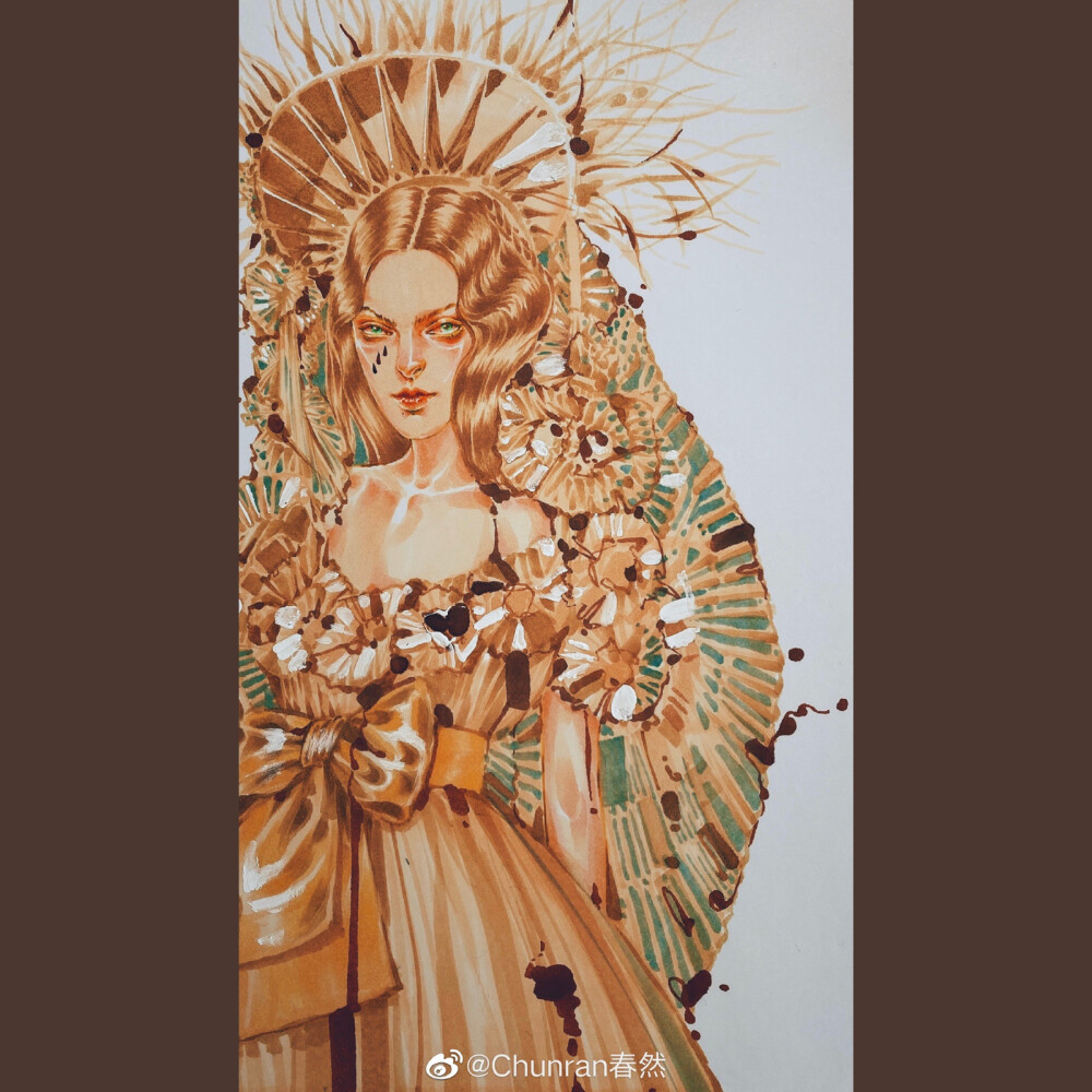 服装设计，时尚插画 @Chunran春然