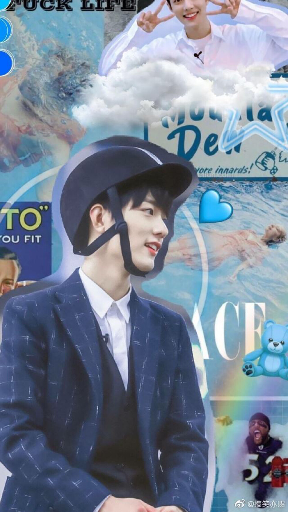 “一束光照进铁塔，铁塔里的肮脏龌龊被显现，这束光便有了罪。”
肖战拼贴壁纸