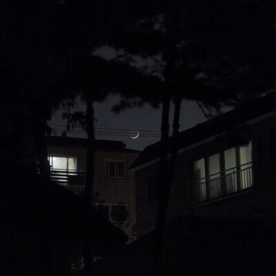 夜晚有月亮(´..)❤