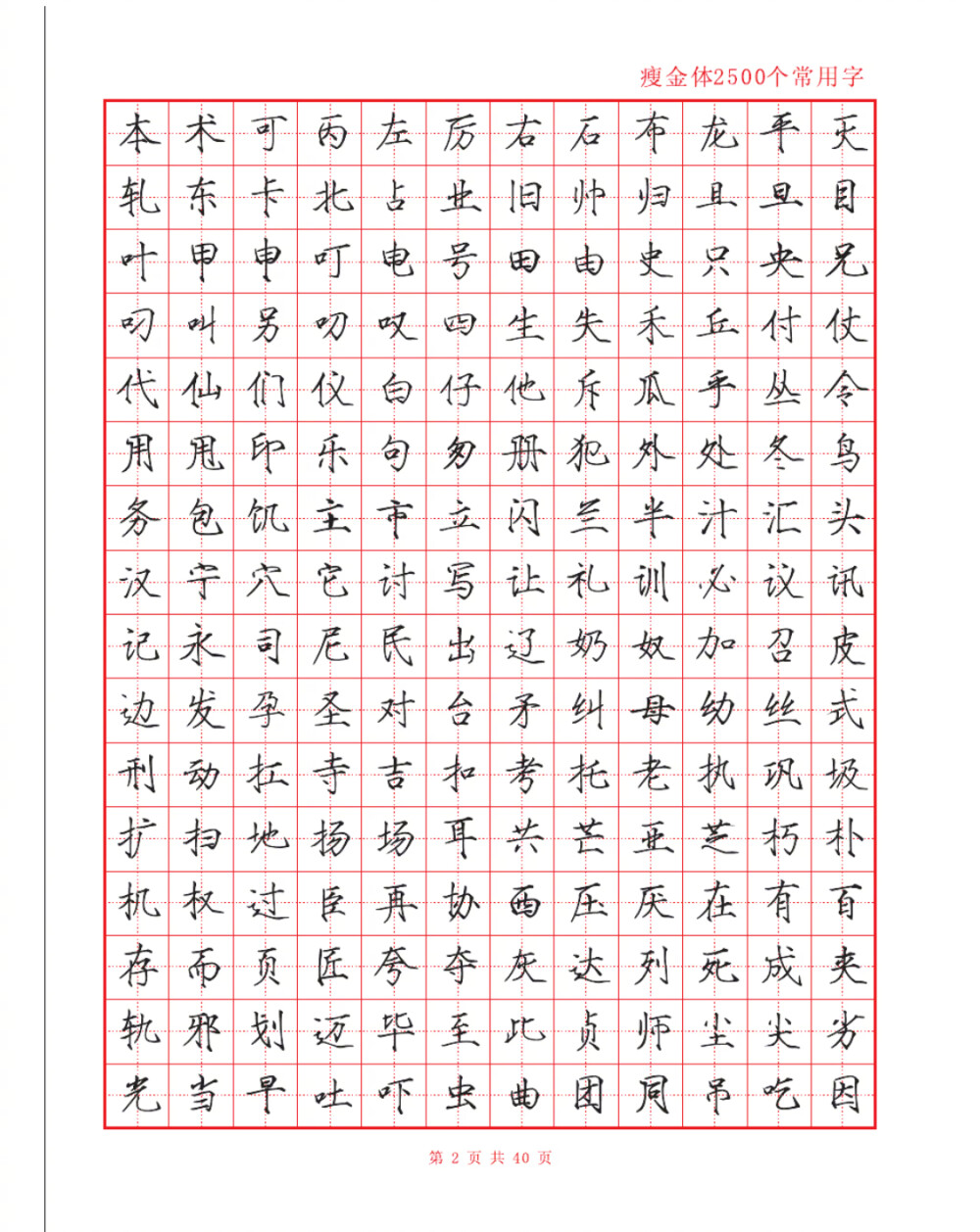 千字文，瘦金体