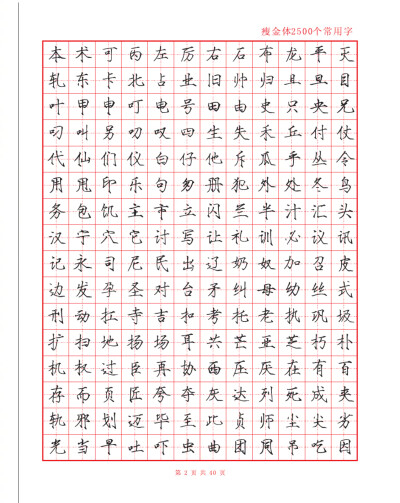 千字文，瘦金体