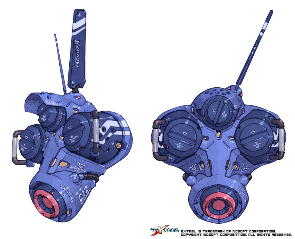 Exteel 形态化强烈的科幻枪械设计 