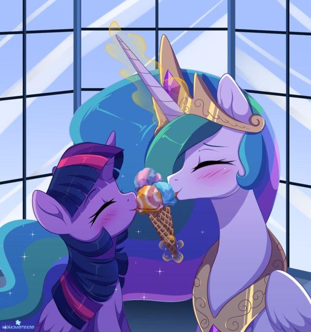 Twilight Sparkle 紫悦 暮暮 暮光闪闪XPrincess Celestia 宇宙公主 塞拉斯蒂娅公主