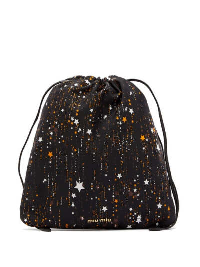 Miu Miu Shooting Stars nylon pouch