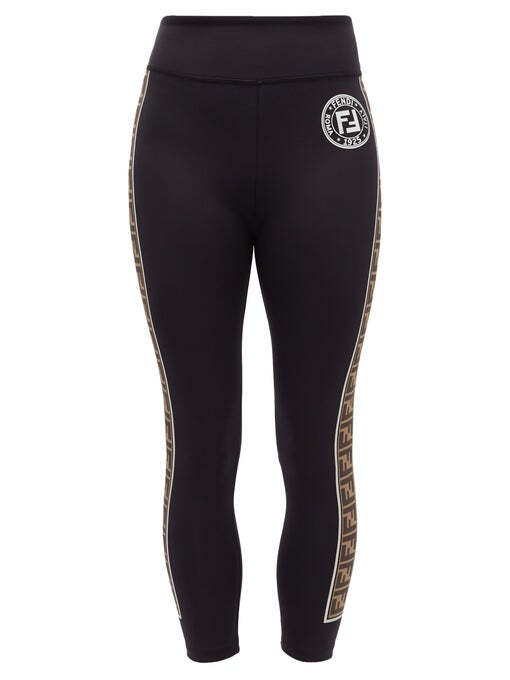 Fendi FF-logo stripe athletic leggings