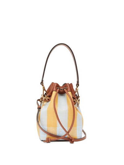 Fendi Mon Tresor mini striped canvas bucket bag