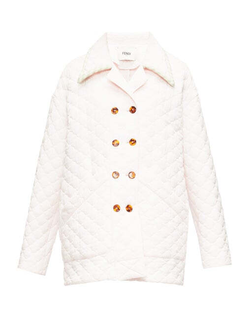 Fendi Quilted-crepe double-breasted jacket