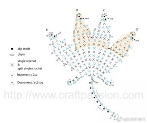 钩织❤️图解❤️叶