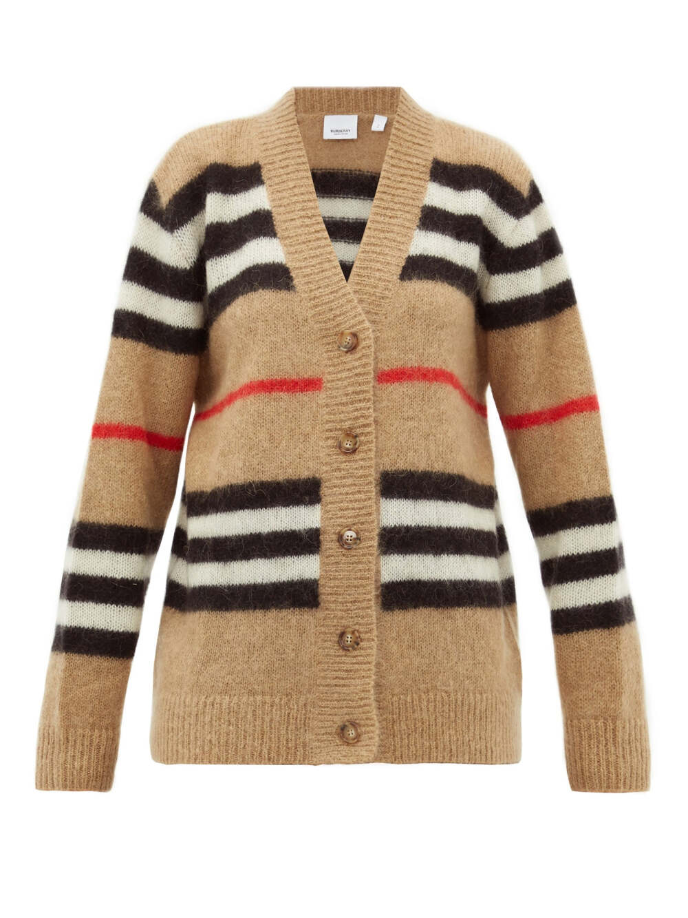 Gamtoos Icon stripe-intarsia mohair-blend cardigan | Burberry 