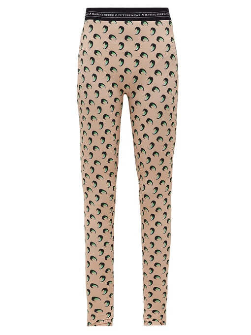 Marine Serre Crescent moon-print stretch-jersey leggings