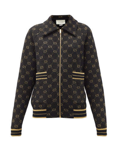 Logo-jacquard wool-blend track jacket | Gucci 