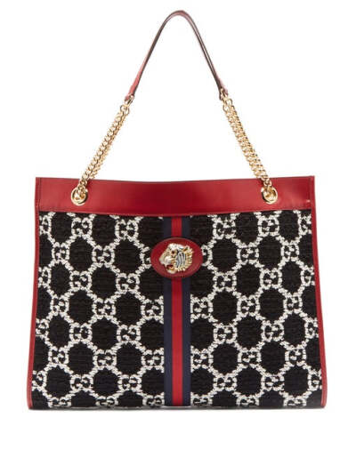 Gucci Rajah large GG-jacquard leather tote bag