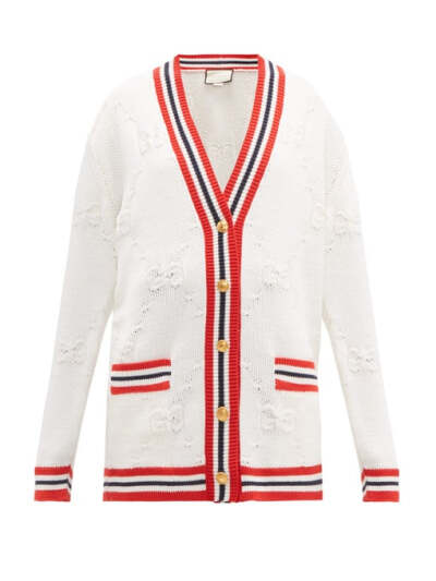 Gucci GG logo-jacquard wool-blend cardigan