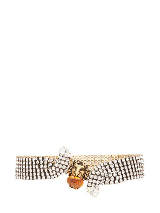 Gucci Lion crystal-embellished choker